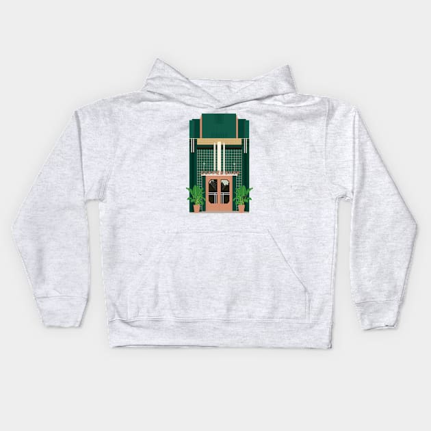 Art deco door Kids Hoodie by jenblove